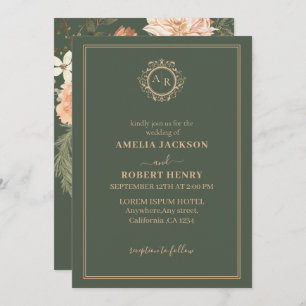 Minimalistische Salbeigrün blütenreiche rustikale Einladung