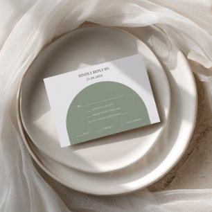 Minimalistische Salbeigrüne Bogen Mahlzeiten Wahl  RSVP Karte