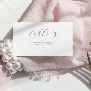 Minimalistische salbeigrüne Schrift Hochzeitsplatz