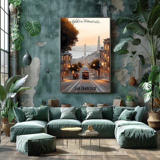 Minimalistische San Francisco Skyline California A Poster