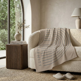 Minimalistische Sand-Beige-Wurfdecke - 'SERENITY' Fleecedecke