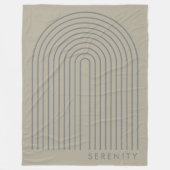 Minimalistische Sandgraue Bogen-Linien-Kunst Still Fleecedecke (Vorderseite)