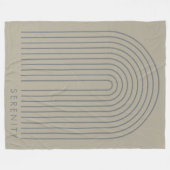 Minimalistische Sandgraue Bogen-Linien-Kunst Still Fleecedecke (Vorderseite (Horizontal))