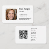 Minimalistische, saubere, einfach scannbare QR-Cod Visitenkarte (Vorne/Hinten)