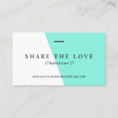 Minimalistische saubere helle aquamarine visitenkarte (Vorderseite)