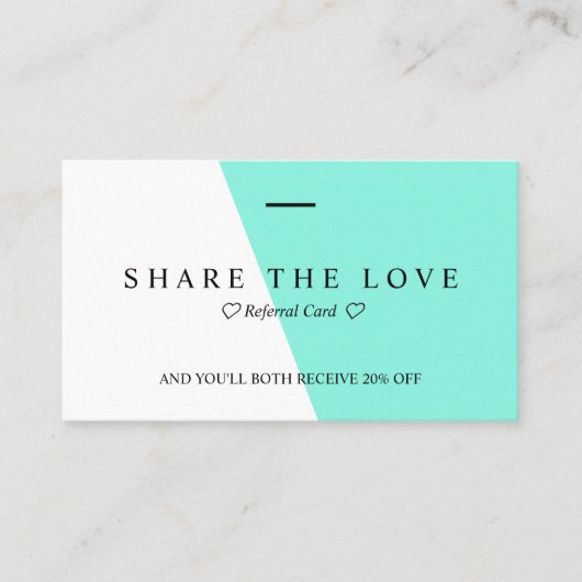 Minimalistische saubere helle aquamarine visitenkarte (Vorderseite)