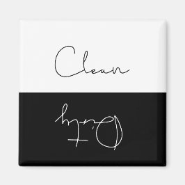 Minimalistische saubere oder dreckige Geschirrspül Magnet