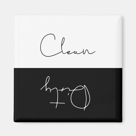 Minimalistische saubere oder dreckige Geschirrspül Magnet (Vorne)