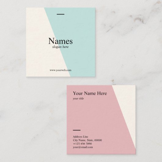 Minimalistische saubere quadratische visitenkarte (Vorne/Hinten)