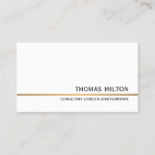 Minimalistische, saubere, weiße Imitate Gold Line- Visitenkarte (Vorderseite)