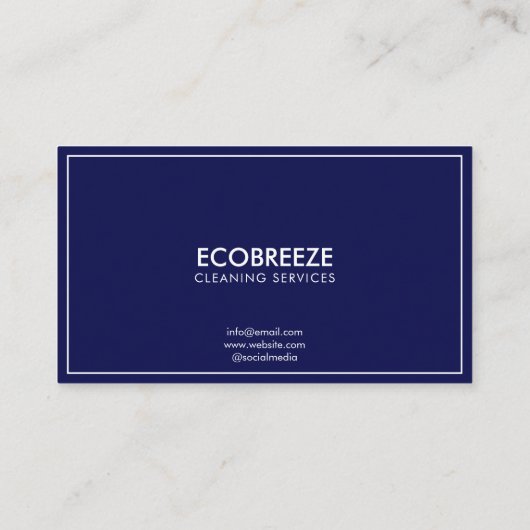 Minimalistische Säuberung von Navy-Akzenten-Büros Visitenkarte (Rückseite)