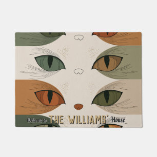 Minimalistische Savannah-Hauskatze-Fußmatte zum Ei Fußmatte
