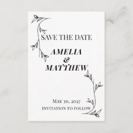 Minimalistische Save-the-Date-Beilagekarte Begleitkarte
