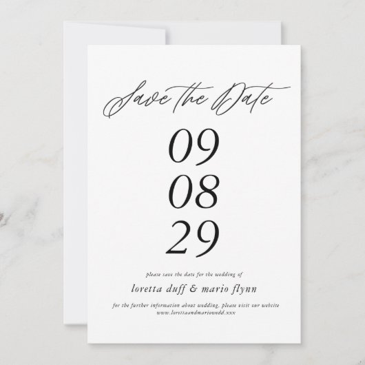 Minimalistische Save the Date Einladung (Vorderseite)
