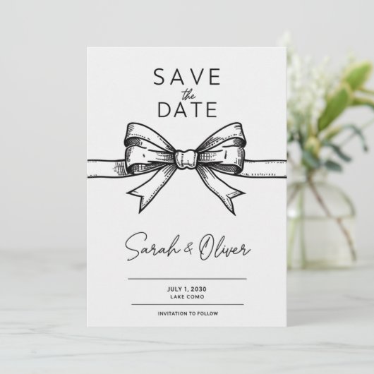 Minimalistische Save the Date Einladung (Stehend Vorderseite)