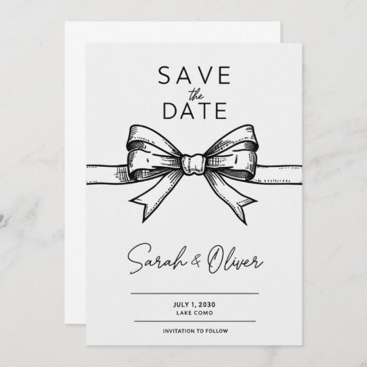 Minimalistische Save the Date Einladung (Vorne/Hinten)