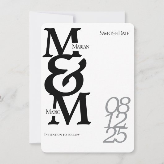 Minimalistische Save the Date Einladung (Vorderseite)