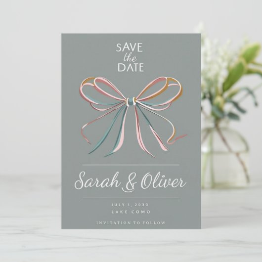 Minimalistische Save the Date Einladung (Stehend Vorderseite)
