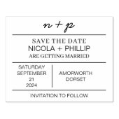 Minimalistische Save the Date Hochzeits-Briefmarke Gummistempel (Prägung)