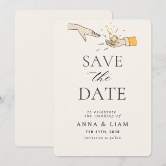 Minimalistische Save-the-Date-Hochzeitseinladung – Einladung