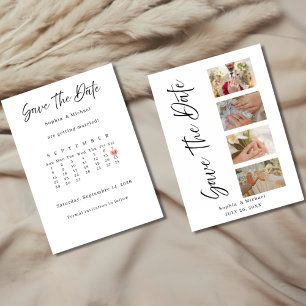 Minimalistische Save-the-Date-Hochzeitskarte mit F Einladung