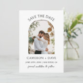 Minimalistische Save the Date Hochzeitspartei Einladung (Stehend Vorderseite)
