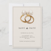 Minimalistische Save the Date Hochzeitsring-Einlad (Vorderseite)