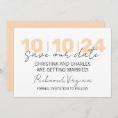 Minimalistische Save the Date Karte anbringen (Vorne/Hinten)