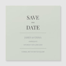 Minimalistische Save the Date Karte | Blassgrün