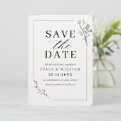 Minimalistische Save the Date Karte, Moderne Hochz (Stehend Vorderseite)
