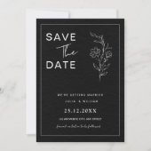 Minimalistische Save the Date Karte, Moderne Hochz Einladung (Vorderseite)