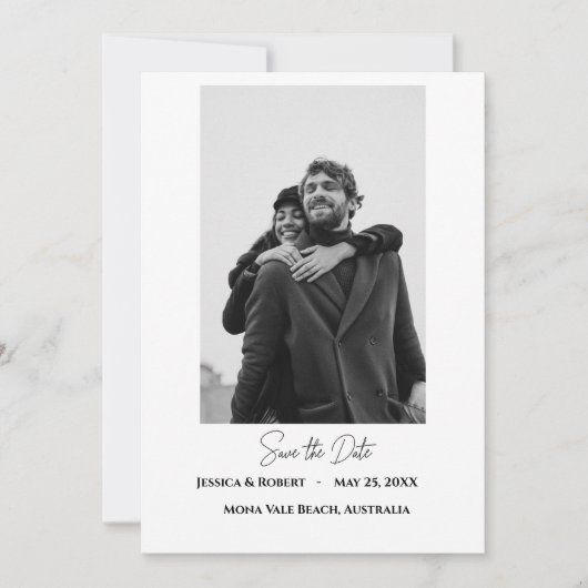 Minimalistische Save the Date-Karte Save The Date (Vorderseite)