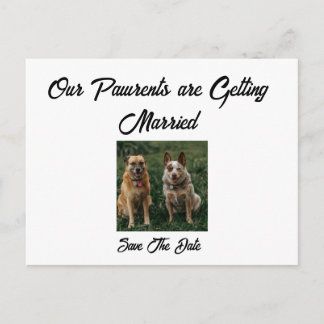 Minimalistische Save-the-Date-Karte von den Hunden Ankündigungspostkarte