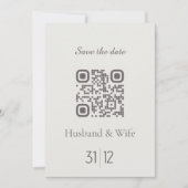Minimalistische Save the Date QR Code Wedding Card Dankeskarte (Vorderseite)