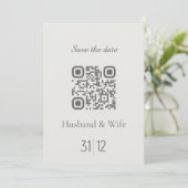 Minimalistische Save the Date QR Code Wedding Card Dankeskarte (Stehend Vorderseite)