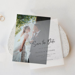 Minimalistische Save-The-Date-Vellum-Einladung Pergament Einladungen