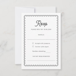 Minimalistische Scallopierte UAWG-Antwortkarte RSVP Karte