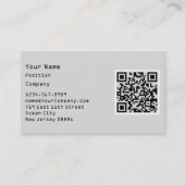 Minimalistische Scannable Grau & Black Company Visitenkarte (Vorderseite)