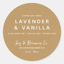 Minimalistische Scented Soy Beeswax Kerze KRAFT