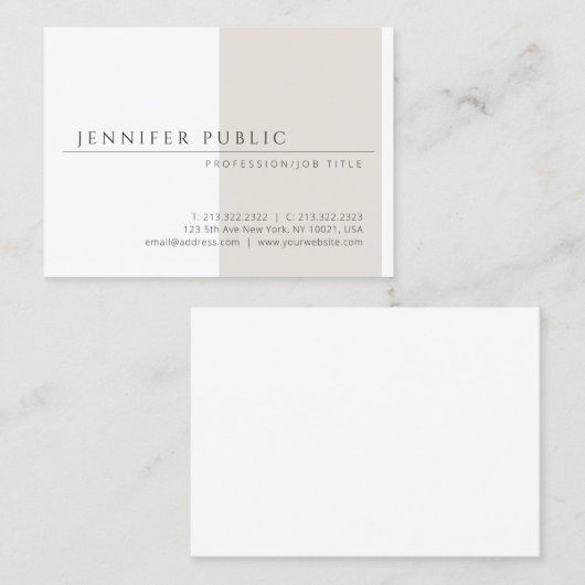 Minimalistische Schablonen-elegantes einfaches Visitenkarte (Vorne/Hinten)