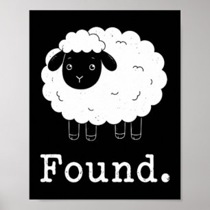 Minimalistische Schaf-Christen-Psalm 23-Lamm Gefun Poster