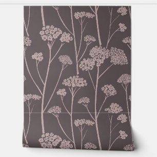 Minimalistische Schafgarbenblüten-Botanik-Silhouet Tapete