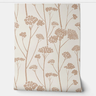 Minimalistische Schafgarbenblüten-Botanik-Silhouet Tapete