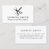 Minimalistische Scheren und Kamm-LogoHairstylist Visitenkarte (Vorne/Hinten)
