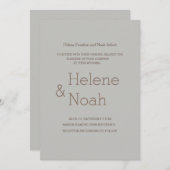 Minimalistische schick goldgraue moderne, einfache einladung (Vorne/Hinten)