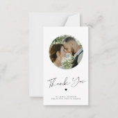 Minimalistische schick MINI SIZE Foto Hochzeit dan Mitteilungskarte (Vorderseite)