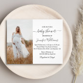 Minimalistische schicke Babydusche Foto-Einladung Flyer