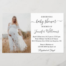 Minimalistische schicke Babydusche Foto-Einladung