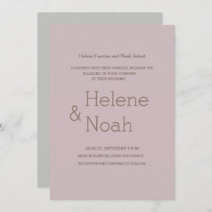 Minimalistische schicke, moderne Hochzeit Einladung