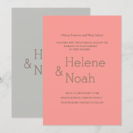 Minimalistische schicke, moderne Korallengräber Einladung